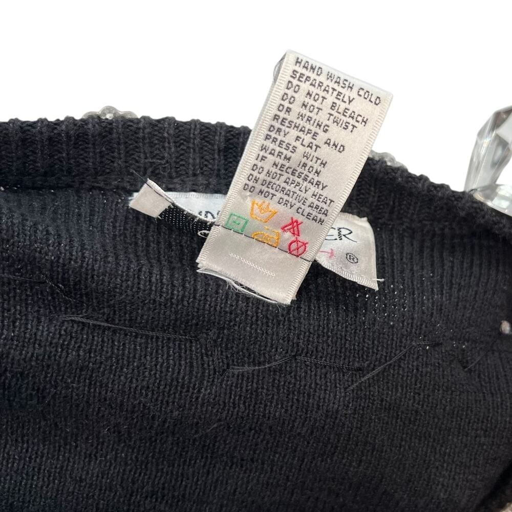 Bonnie Boerer Vintage Sweater Crystal‎ Embellishments Black Size Medium - Picture 10 of 10